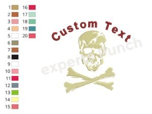 Skull And Crossbones Custom Designs for Machine Embroidery