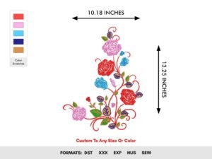 Rose Flower Border Machine Embroidery Design