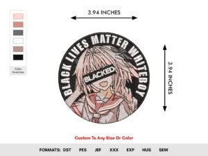 Girl Anime Waifu Embroidery Pattern - Color Chart