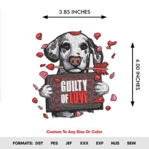 Valentine's Day Embroidery Pattern For Dog Lovers - Color Chart
