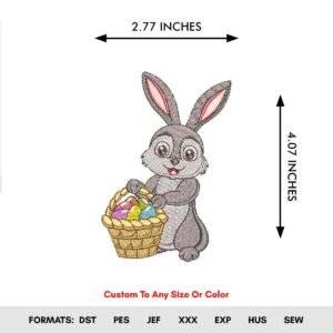Easter Bunny Egg Basket Machine Embroidery Pattern - Color Chart