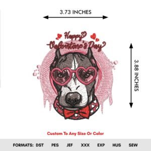 Valentine's Dog Machine Embroidery Pattern - Color Chart