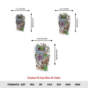 Owl Bird Machine Embroidery Design - Color Chart