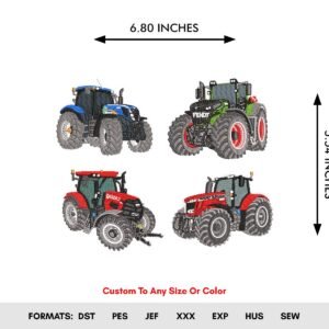 Farm Tractor Machine Embroidery Pattern - Color Chart