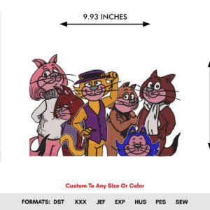 Top Cats Machine Embroidery Design - Color Chart