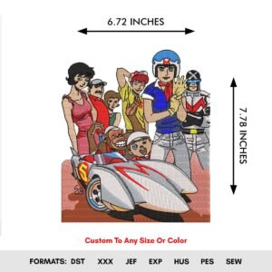 Speed Racer Machine Embroidery Pattern - Color Chart