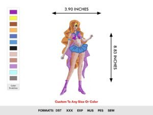 Princess Anna Machine Embroidery Pattern - Color Chart