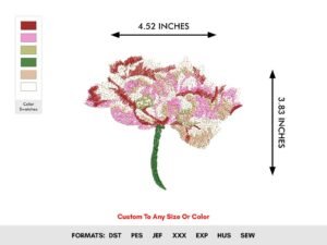 Carnation Machine Embroidery Pattern Flower Design - Color Chart