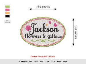 Flower Badge Machine Embroidery Pattern Design - Color Chart
