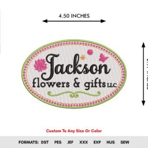Flower Badge Machine Embroidery Pattern Design - Color Chart