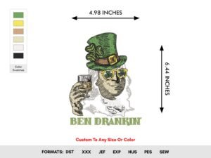 Ben Drankin Machine Embroidery Pattern - Color Chart