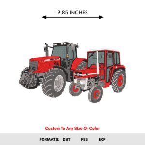 Farm Tractors Machine Embroidery Pattern - Color Chart