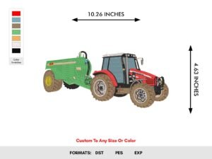 Farming Tractor Truck Machine Embroidery Design - Color Chart