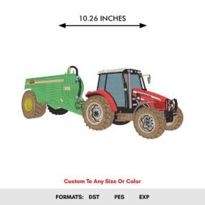 Farming Tractor Truck Machine Embroidery Design - Color Chart
