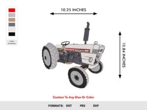 Grey Tractor Machine Embroidery Design - Color Chart