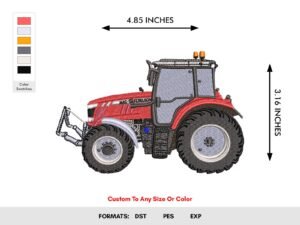 Farming Tractor Machine Embroidery Pattern - Color Chart