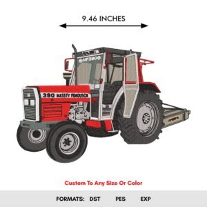 Red Farm Tractor Embroidery Pattern Machine embroidery design. - Color Chart