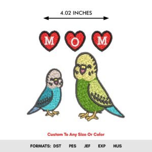 Mom Love Birds Machine Embroidery Design - Color Chart