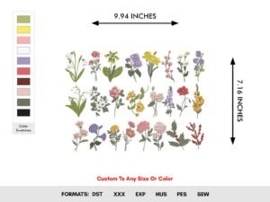 Flowers Pillowcase Machine Embroidery Pattern