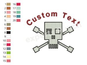 Robot Halloween Skull Pattern For Machine Embroidery