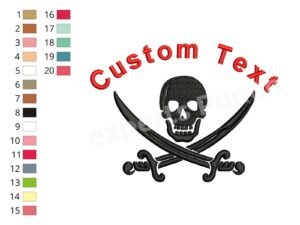 Skull With Swords Machine Embroidery Design File