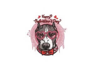 Valentine's Dog Machine Embroidery Pattern