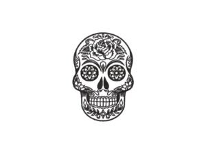 Day of the Dead Machine Embroidery Pattern Floral Skull, 3 Sizes