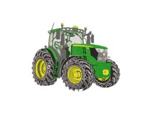 Green Tractor Machine Embroidery Design