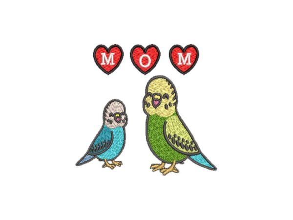 Mom Love Birds Machine Embroidery Design