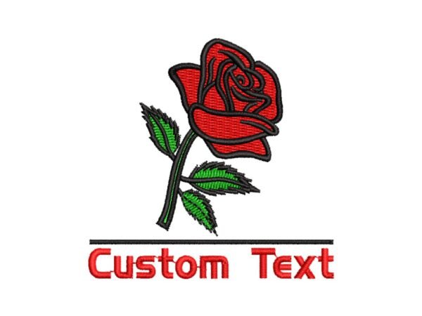 Embroidery Pattern Red Roses for Machine Embroidery