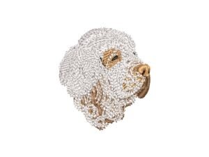Puppy Dog Embroidery Design, Clumber Spaniel Embroidery Pattern