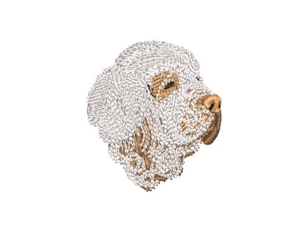 Puppy Dog Embroidery Design, Clumber Spaniel Embroidery Pattern