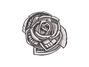 Vintage Rose Flower Machine Embroidery Pattern