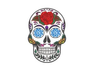 Embroidery Pattern for Skull Day Dead - Mexican Embroidery Design
