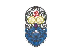 Bearded Skull Machine Embroidery Design - Mexican Skull