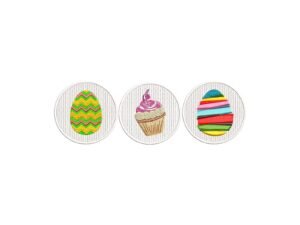 Cupcake Machine Embroidery Pattern, Spring Easter Eggs
