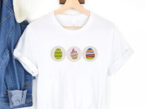 Cupcake Machine Embroidery Pattern, Spring Easter Eggs
