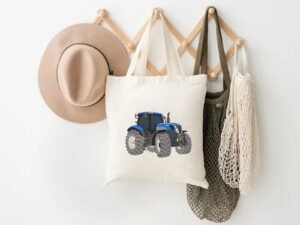 Blue Tractor Machine Embroidery Design