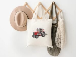 Red Farm Tractor Embroidery Pattern Machine embroidery design.