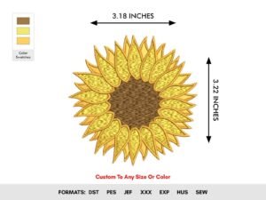 Sunflower Machine Embroidery Design