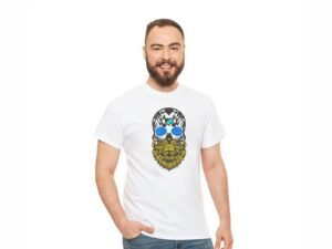 Man's Head Machine Embroidery Pattern - Day of the Dead Bearded Skull
