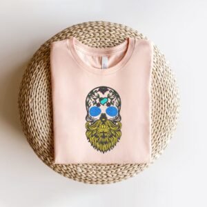 Man's Head Machine Embroidery Pattern - Day of the Dead Bearded Skull
