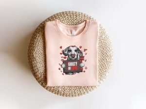 Valentine's Day Embroidery Pattern For Dog Lovers