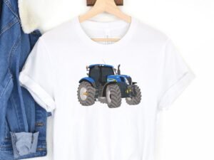 Blue Tractor Machine Embroidery Design