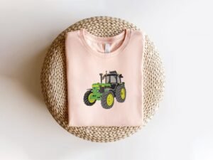 Green Farm Tractor Machine Embroidery Pattern