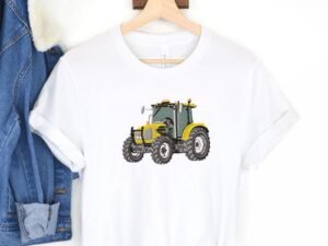 Yellow Farm Tractor Machine Embroidery Design