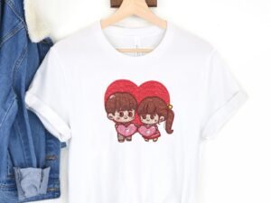 Love Couple Heart Machine Embroidery Pattern
