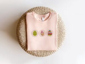 Cupcake Machine Embroidery Pattern, Spring Easter Eggs