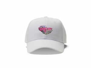 Pink Classic Car Machine Embroidery Pattern