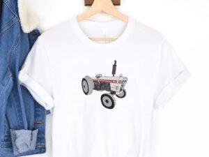 Grey Tractor Machine Embroidery Design